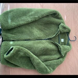 Victoria Secret Pink Green Full Zip Fuzzy Jacket
